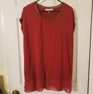 Rose + Olive Red Tee- XL